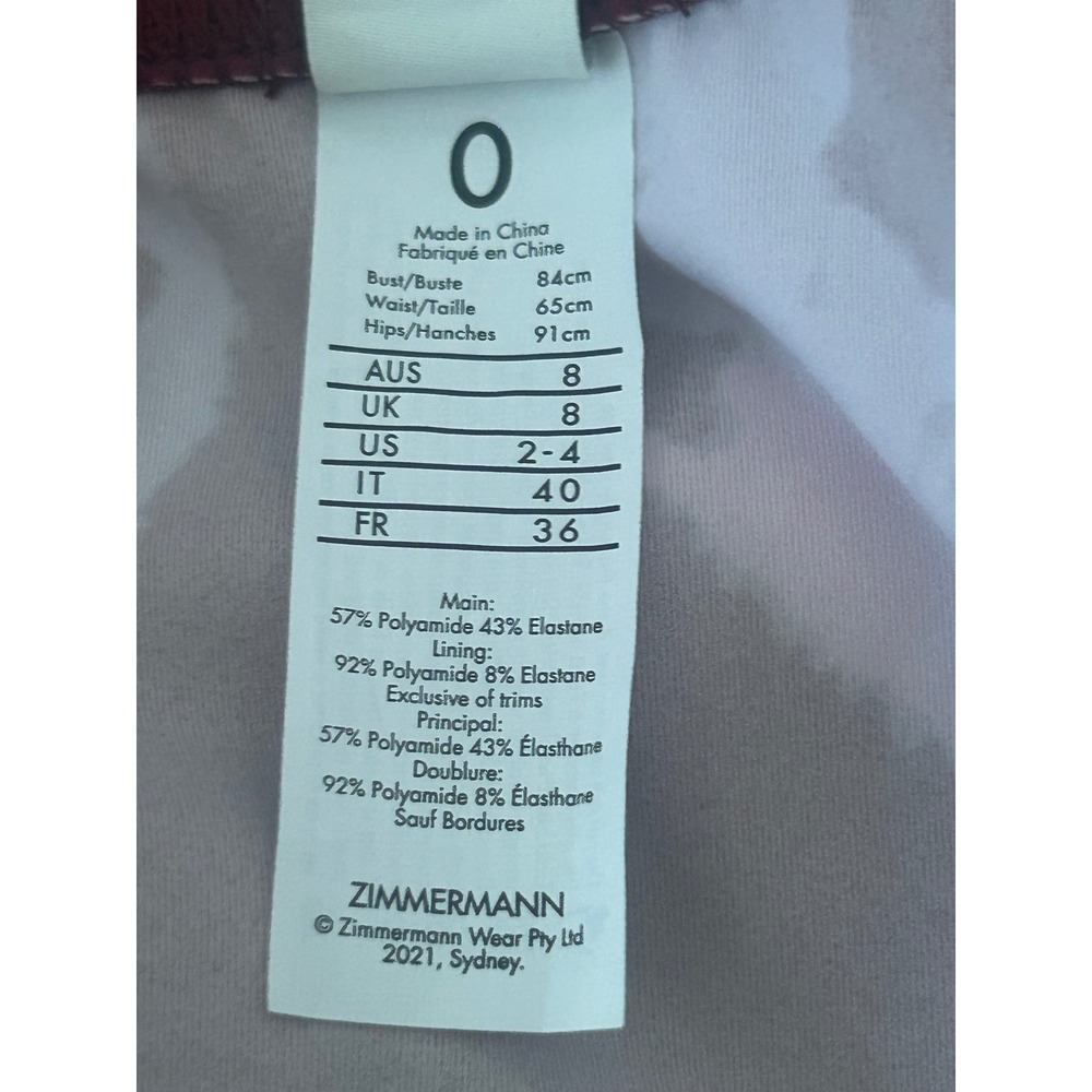 Zimmermann High Waisted Bikini Bottoms Burgundy Pink Tie Dye‎ Side Tie Size 0 - Picture 6 of 11